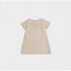Elsa Baby Dress Short Sleeve, Off-White Hearts - Dresses - 1 - thumbnail
