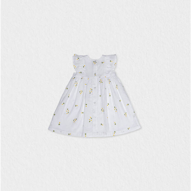 Emilie Baby Dress Sleeveless, White Daisy