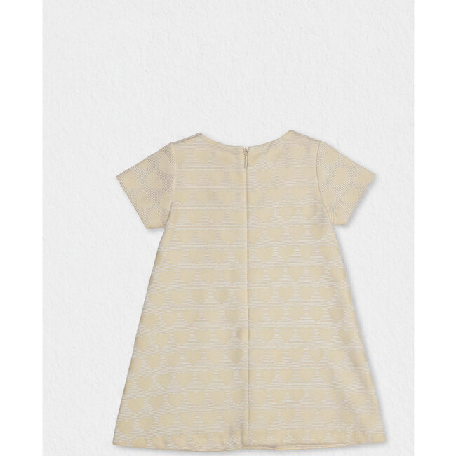 Elsa Baby Dress Short Sleeve, Off-White Hearts