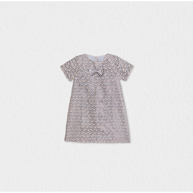 Elsa Baby Dress Short Sleeve, Blue Hearts