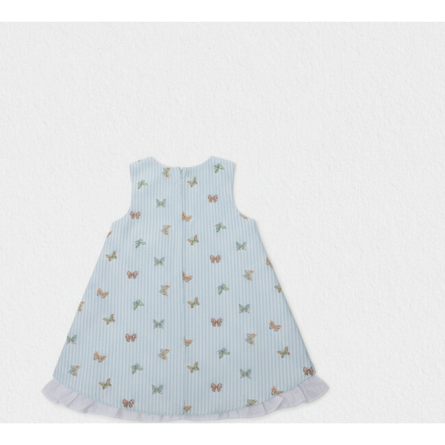 Elise Baby Dress Sleeveless, Aqua Blue Butterfly