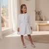 Eryna Girl Dress Short Sleeve, White Grape Embroidery - Dresses - 4 - thumbnail