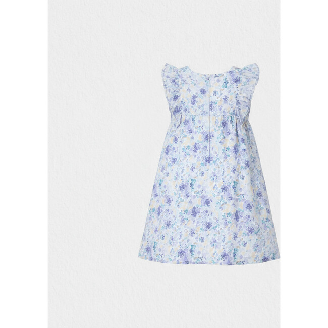 Elena Girl Dress Sleeveless, Watercolor Blue Yellow