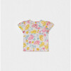 Elara Girl Blouse Short Sleeve, Yellow Pink Lagoon - Blouses - 1 - thumbnail