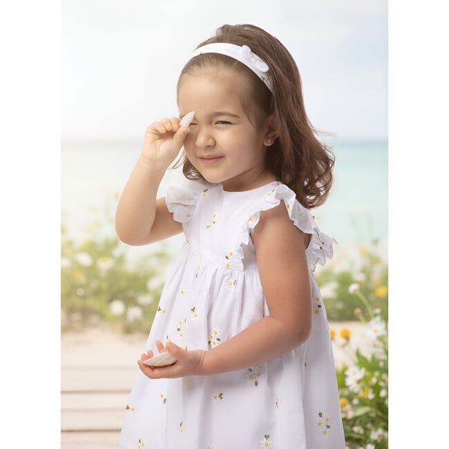 Emilie Baby Dress Sleeveless, White Daisy - Dresses - 4