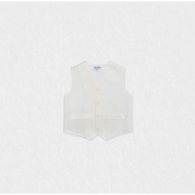 Dino Boy Vest, Pearl Off-White