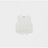 Dino Boy Vest, Pearl Off-White - Vests - 1 - thumbnail