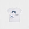 Ebony Girl T-shirt Short Sleeve, White Jean Bow - T-Shirts - 1 - thumbnail
