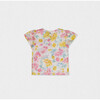 Elara Girl Blouse Short Sleeve, Yellow Pink Lagoon - Blouses - 2 - thumbnail