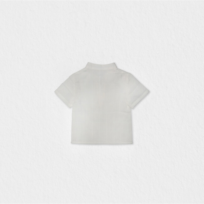 Dev Boy Shirt Short Sleeve Linen, White Openwork