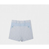 Denis Baby Shorts Linen, Blue Stripe - Shorts - 1 - thumbnail