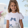 Ebony Girl T-shirt Short Sleeve, White Jean Bow - T-Shirts - 3 - thumbnail