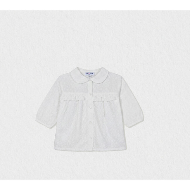 Delice Baby Blouse Mid Sleeve, White Flower Embroidery