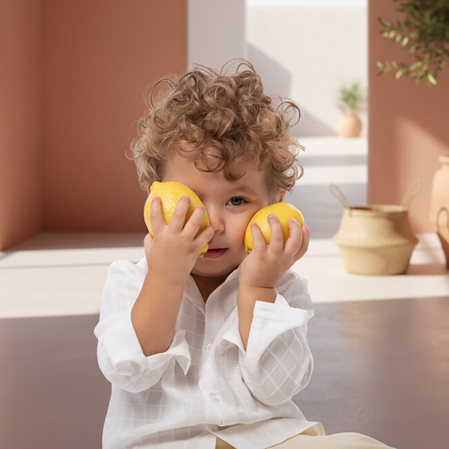 Dilan Baby Boy Shirt LS Cotton, White - Button Downs - 4