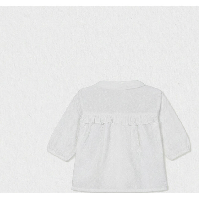 Delice Baby Blouse Mid Sleeve, White Flower Embroidery