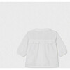 Delice Baby Blouse Mid Sleeve, White Flower Embroidery - Blouses - 2