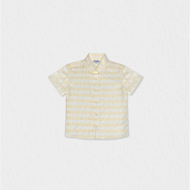 Colin Boy Shirt Short Sleeve Cotton, Off-White Openwork