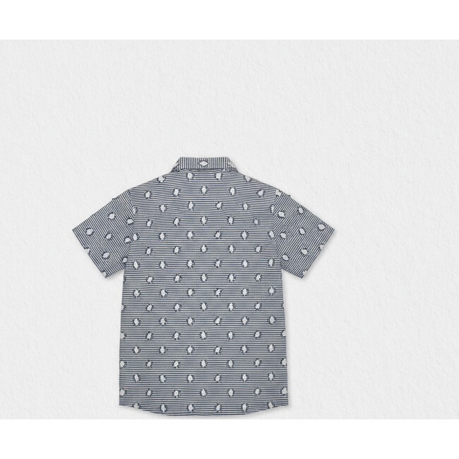 Colin Boy Shirt Short Sleeve Cotton, Navy Blue Square