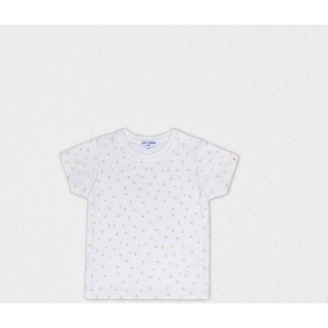 Cederique Boy T-shirt Short Sleeve, White Beige Palm