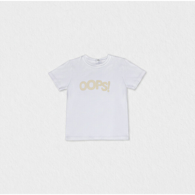 Cederique Baby T-shirt Short Sleeve, White Oops