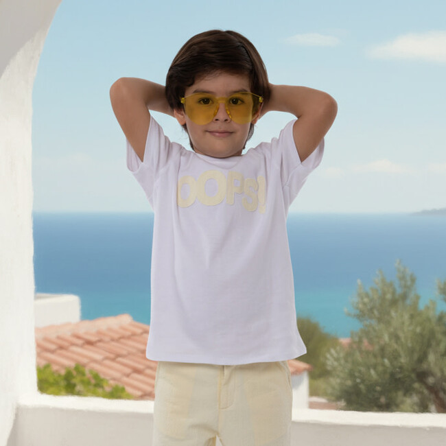 Cederique Baby T-shirt Short Sleeve, White Oops - T-Shirts - 3