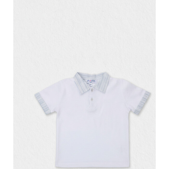 Brandan Baby Polo SS , White Blue Stripe
