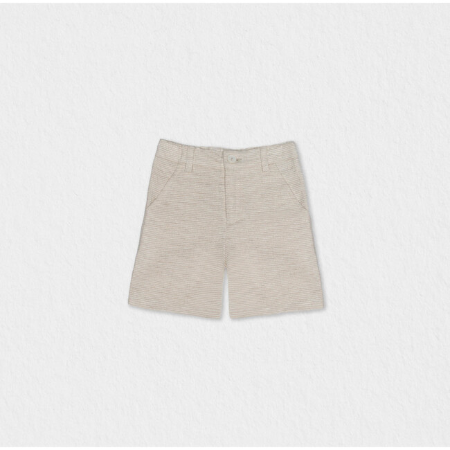 Bob Baby Shorts Linen, Beige Stripe Linen