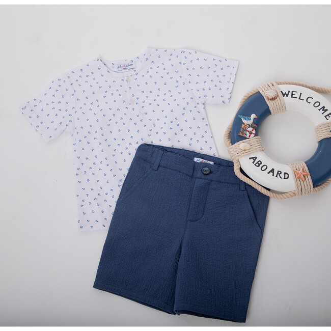 Bob Baby Shorts, Navy Blue Shrink - Shorts - 3