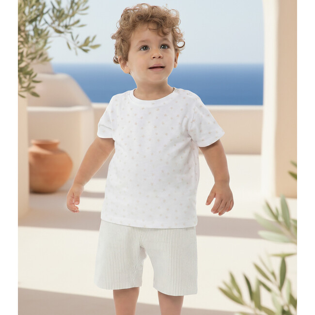 Bob Baby Shorts Cotton, Beige Stripe - Shorts - 3