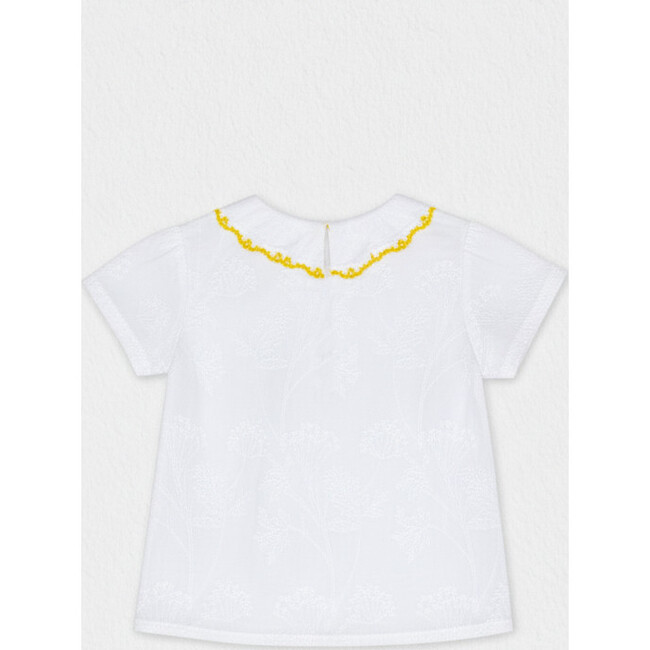 Betina Baby Blouse Short Sleeve, White Flower Embroidery