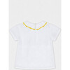 Betina Baby Blouse Short Sleeve, White Flower Embroidery - Blouses - 2
