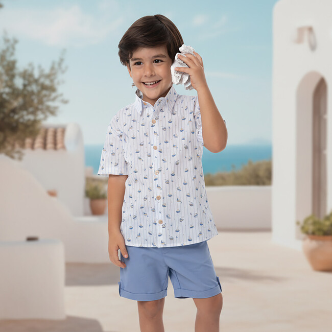 Billy Boy Shorts Gabardine, Blue - Shorts - 3