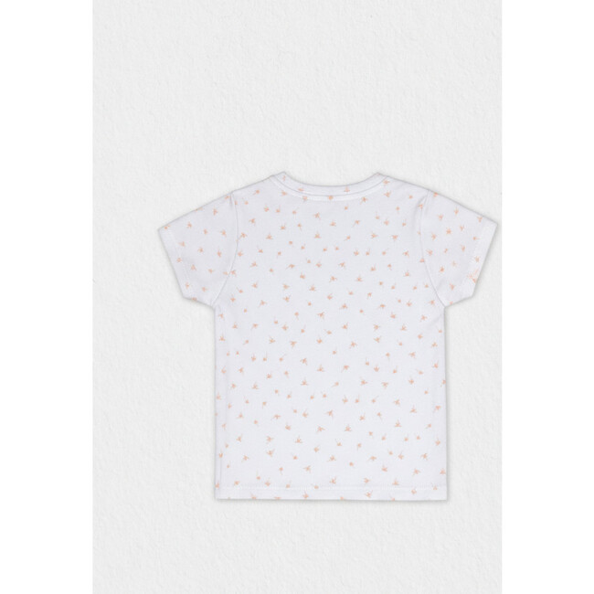 Cederique Baby T-shirt Short Sleeve, White Beige Palm