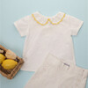 Betina Baby Blouse Short Sleeve, White Flower Embroidery - Blouses - 3