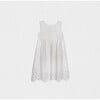 Bella Girl Dress Sleeveless, White Embroidery - Dresses - 1 - thumbnail