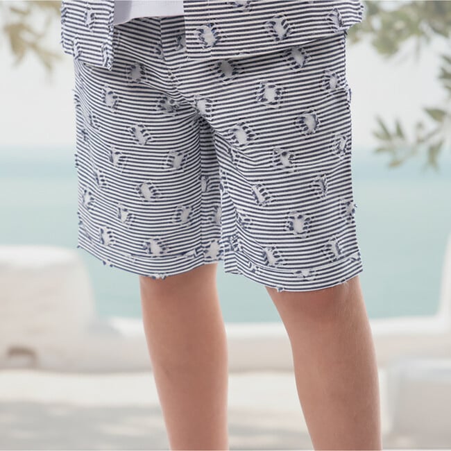 Billy Boy Shorts, Navy Blue Square - Shorts - 4