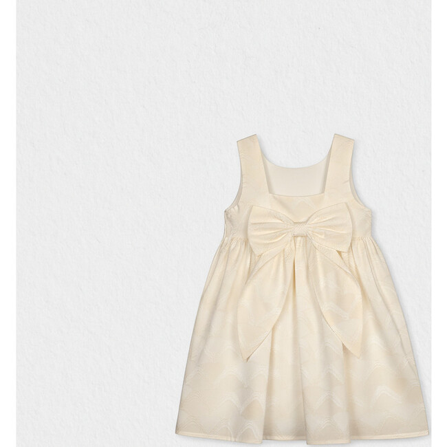 Bella Girl Dress Sleeveless, Off-White Hearts