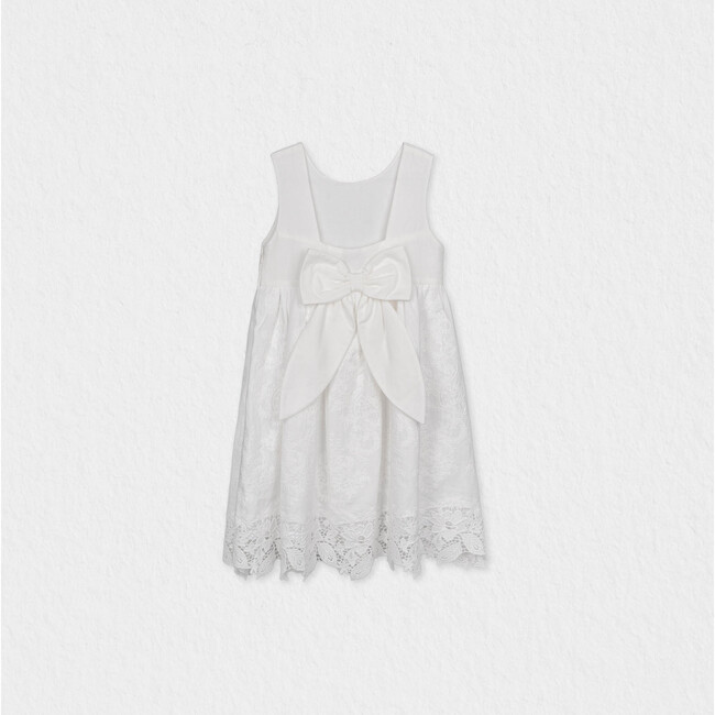 Bella Girl Dress Sleeveless, White Embroidery