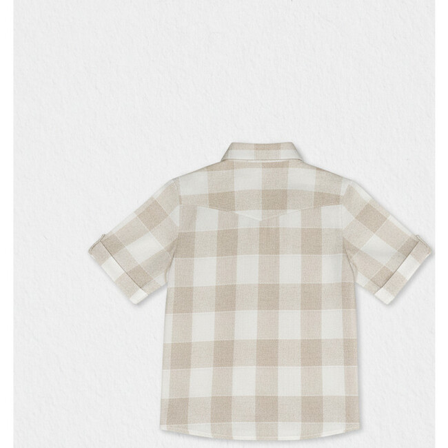 Batiste Boy Shirt SS Linen , White Beige Square