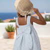 Bella Girl Dress Sleeveless, Aqua Mini Flower - Dresses - 3 - thumbnail