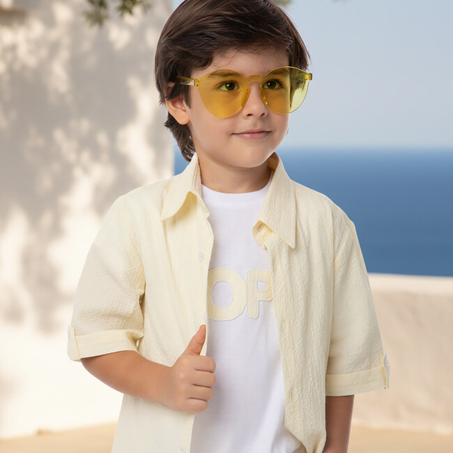 Batiste Boy Shirt SS , Yellow Shrink - Button Downs - 3