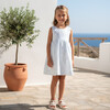 Bella Girl Dress Sleeveless, Aqua Mini Flower - Dresses - 4 - thumbnail