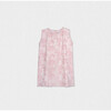 Adele Girl Dress Sleeveless, Pink Embroidery - Dresses - 1 - thumbnail