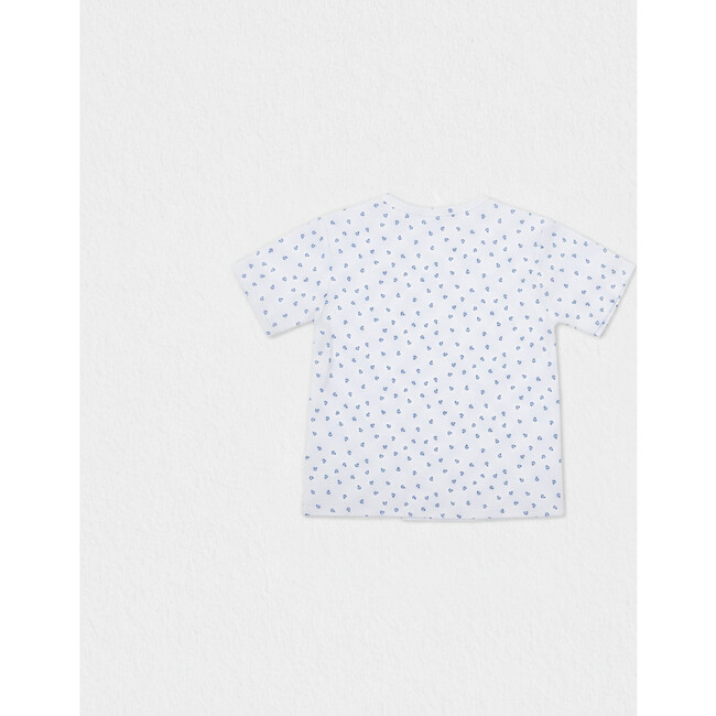 Alfred Boy T-shirt Short Sleeve, White Blue Anchor