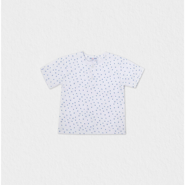 Alfred Baby T-shirt Short Sleeve, White Blue Anchor