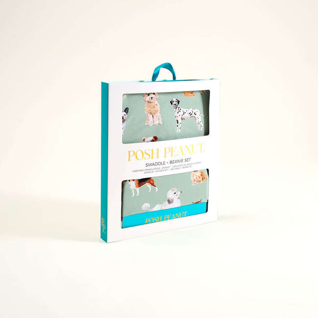 Posh Puppies Swaddle Beanie Set Green - Swaddles - 4