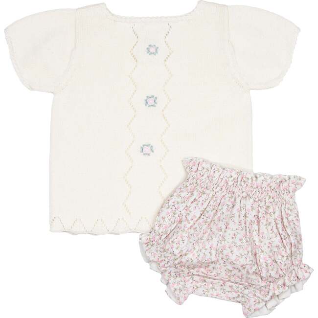 Colette Knit Diaper Set, Ivory