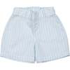 Linen Shorts, Light Blue Striped - Shorts - 1 - thumbnail