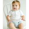 Linen Diaper Cover - Light Blue Striped - Shorts - 2 - thumbnail