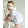 Oliver Gingham Smocked Bubble Romper, White Multi - Rompers - 3 - thumbnail